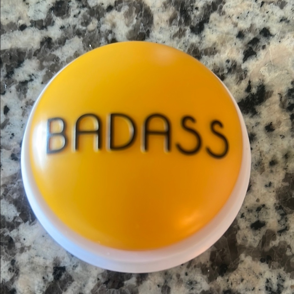 Moving Sale Must Go! Yellow 'BADASS' Button with 6 sayings, boost someone’s day!